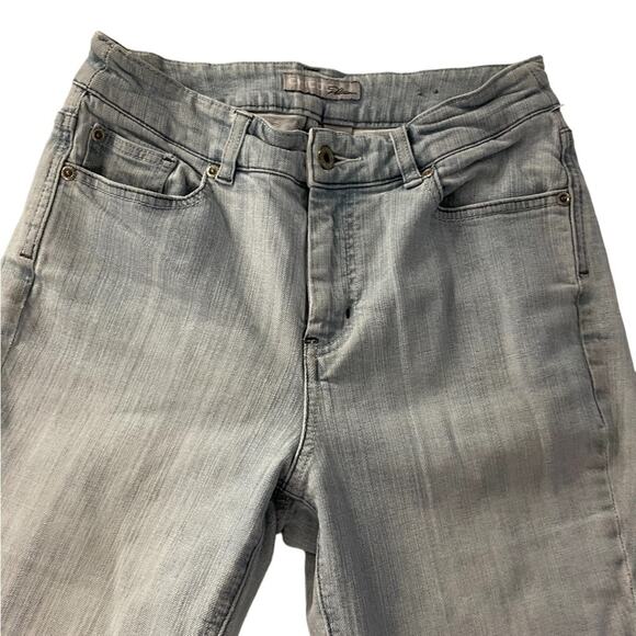 Chicos Platinum Jeans Womens 0 Blue Denim High Rise Boot Cut Light Wash Stretch - Picture 3 of 8